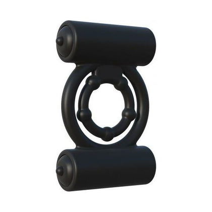 Fantasy C-Ringz Extreme Double Trouble Black Vibrating Cock Ring for Enhanced Pleasure - Adult Naughty Store