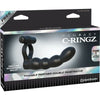 Fantasy C-Ringz Posable Partner Double Penetrator Black - Versatile Dual Pleasure for Couples