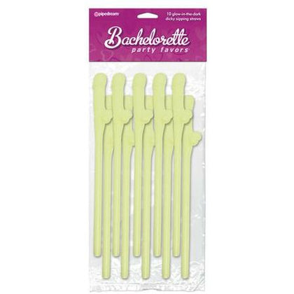 Party Pleasure Brand Glow-In-The-Dark Dicky Sipping Straws - Model DS-10
Gender-Inclusive Naughty Fun for Bachelorette Parties, 10pc Set, Glowing Green - Adult Naughty Store