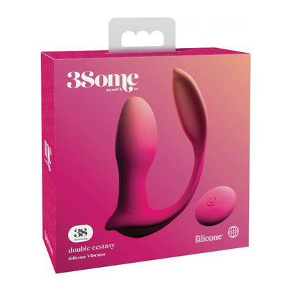 Pipedream Products Threesome Double Ecstasy Silicone Vibrator - Model X123: Ultimate Pleasure for All Genders, Triple Stimulation, Intense Bliss, Midnight Black