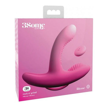 Pipedream Products 3some Rock N Grind Silicone Vibrator - Model RG-3000 - Unisex - Dual Stimulation - Midnight Black