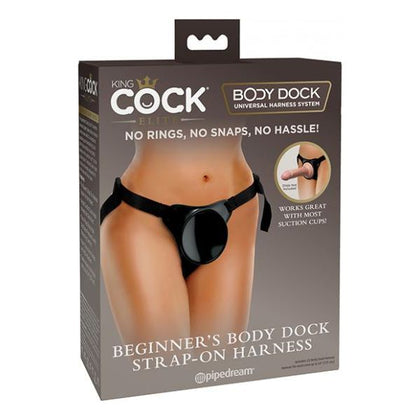 King Cock Elite Beginners Body Dock Strap On Harness - The Ultimate Pleasure Companion for All Genders - Model X1 - Experience Unparalleled Intimacy in Sensual Black - Adult Naughty Store