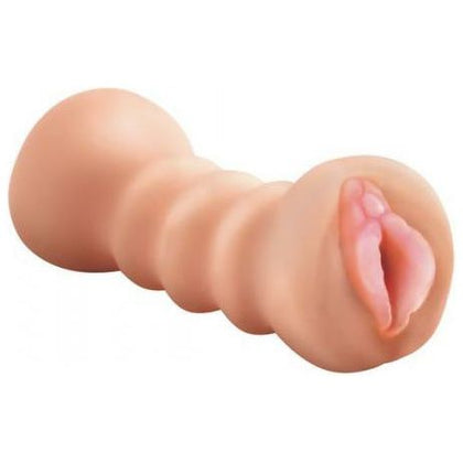 Introducing the Pleasure Pro Beige 2 Holes Stroker - The Ultimate Dual Pleasure Experience - Adult Naughty Store