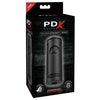 PDX Elite EZ Grip Stroker Black - Ultimate Handheld Masturbator for Men, Intense Suction, Pleasure Ribbed Interior