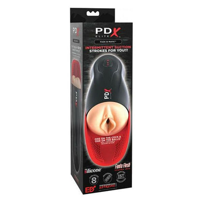 Pipedream Products PDX Elite Fuck-O-Matic Stroker - Model FOM-5000 - Male Masturbation Sex Toy for Intense Suction Pleasure - Deep Stroking Action - Black