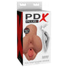 Pipedream Products PDX Plus Pick Your Pleasure Stroker Tan - Ultimate Dual Pleasure Masturbator for Men - Model X1 - Vaginal and Anal Stimulation - Realistic Fanta Flesh Material
