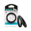 Perfect Fit Xact-Fit #17 2 Pack Black Cock Rings - Premium Silicone Male Pleasure Enhancers - Adult Naughty Store