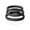 Perfect Fit Brands Xact-Fit Silicone Cock Rings Kit #20, #21, #22 - Male Pleasure Enhancers - Set of 3 - Black