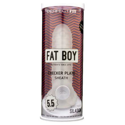 Perfect Fit Brand Fat Boy Checker Box Sheath 5.5in Clear - Innovative Textured Cock Sheath for Intense Pleasure