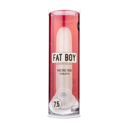 Perfect Fit Brand Fat Boy Micro Ribbed Sheath 7.5in Clear - Enhance Your Pleasure with this Innovative Cock Sheath