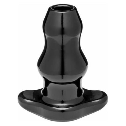 Perfect Fit Brands Double Tunnel Plug Black Medium - Innovative Silicone and TPR Butt Plug for Enhanced Pleasure