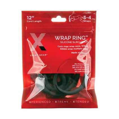 Perfect Fit Brands Xplay Silicone 12 Slim Wrap Ring - Versatile Male Pleasure Enhancer in Black
