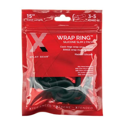 Perfect Fit Brands Xplay Silicone 15 Slim Wrap Ring - Premium Male Stimulation Device for Endless Pleasure - Model 15, Cord Length 15, Male, Alluring Restriction, Black