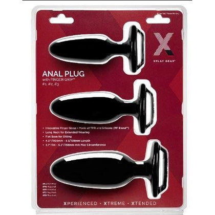 Perfect Fit Brands Xplay Finger Grip Plug Starter Kit - Plugs #1, #2, and #3 for Men - Anal Pleasure - Black