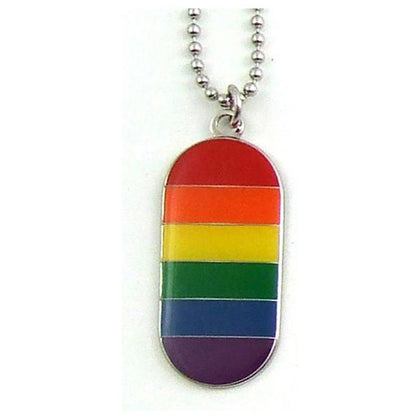 Gaysentials Rainbow I.D. Tag Necklace - Vibrant Swirl of Colors for Playful and Stylish Self-Expression