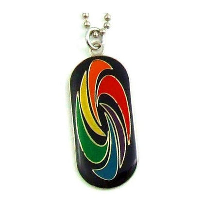 Gaysentials Swirl I.D. Tag Necklace - Vibrant Rainbow Colors - Unisex - Fun and Durable Metal Chain Necklace for Play and Wear - Great Gift Idea