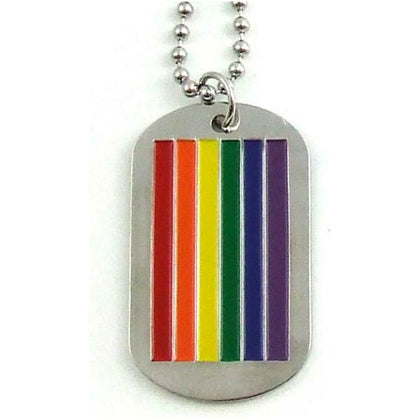 Gaysentials Rainbow Dog Tag Necklace