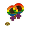 Gaysentials Pride Gear Lapel Pin - Rainbow Double Female Symbol LGBTQ+ Enamel Pin - 0.65