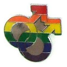 Gaysentials Rainbow Double Male Enamel Lapel Pin - High Quality Pride Gear for LGBTQ+ Community