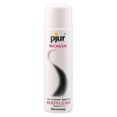 Pjur Woman Bodyglide 250ml - Super Concentrated Silicone Lubricant for Women - Long-Lasting, Odorless, and Latex Condom Compatible - Skin-Soothing Moisturizer - Professional Massage Formula - Cyclopentasiloxane & Dimethicone-Based