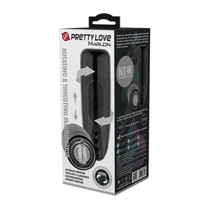 Introducing the Pretty Love Marlon Thrusting & Rotating Masturbator for Men - Model Number PL-MS01 - Ultimate Pleasure for Men - Black - Adult Naughty Store