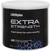 Lifestyles Extra Strength Latex Condoms 40 Piece Bowl - Durable Protection for Enhanced Pleasure - Pack of 40 - For Men and Women - Lubricated - Transparent