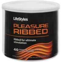 Lifestyles Pleasure Ribbed Latex Condoms - Bowl of 40: Ultimate Stimulation and Maximum Pleasure