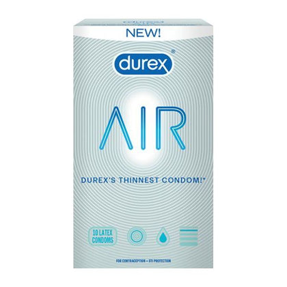 Durex Air Ultra-Thin Latex Condoms - 10 Count - Transparent - for Safe and Sensational Pleasure