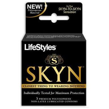 Lifestyles Skyn Non-Latex Condoms 3 Pack - Premium Polyisoprene Heat-Transferring Lubricated Condoms for Sensational Intimacy - Latex-Free, STD and Pregnancy Protection - Suitable for Latex A - Adult Naughty Store