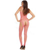 Rene Rofe Industrial Net Suspender Bodystocking Pink O/S - Seductive Lingerie for Women, Model RS-4392, One Size Fits Most - Adult Naughty Store