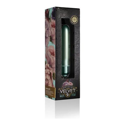 Rocks Off Toys Touch of Velvet Aqua Blue RO-90mm Bullet Vibrator for Women - Powerful Waterproof Clitoral Stimulation in a Stunning Silver Design
