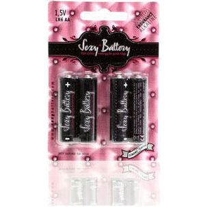 Sexy Battery Xtra Endurance Alkaline AA-LR6 4-Pack for Vibrators - Model: SBX-VR6 - Unisex - Pleasure Powerhouse - Midnight Black
