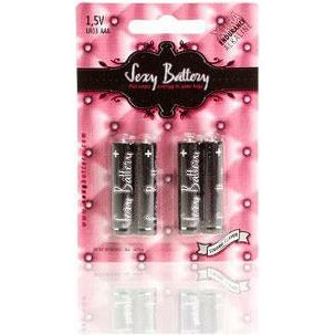 Sexy Battery Xtra Endurance Alkaline AAA-LR3 4 Pack for Vibrating Sex Toys - Model: SBX-AAA-LR3-4P - Unisex - Powerful and Long-Lasting - Pleasure Enhancing - Sleek Black