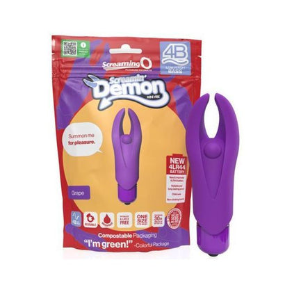 Screaming O 4B Demon Grape Bass Mini Vibe - Powerful Clitoral Stimulator in Vibrant Purple - Adult Naughty Store