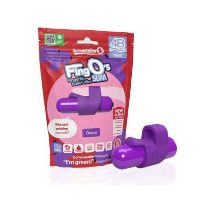 Screaming O 4B Fingo Slim Grape Bass Finger Vibrator for Women - Powerful Deep Rumbling Vibrations - Waterproof - Model 4B - Purple