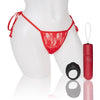 Screaming O My Secret 4T Panty Vibe Red High Pitch Treble Vibrating Panty Set with Remote Control Ring - Women's Lace Side Tie Panties with Powerful Bullet Vibrator - Model 4T - Red - Size: O - Adult Naughty Store