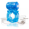 Charged BigO Blue Rechargeable Vibrating Cock Ring for Enhanced Pleasure - Adult Naughty Store