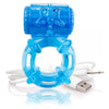 Charged BigO Blue Rechargeable Vibrating Cock Ring for Enhanced Pleasure - Adult Naughty Store