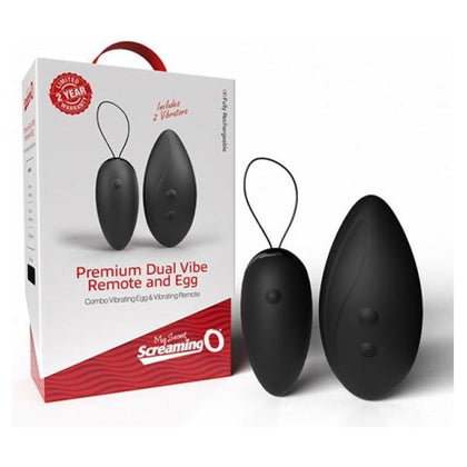 Screaming O Premium Dual Vibe Remote & Egg - Black: The Ultimate Pleasure Experience for Women - Adult Naughty Store