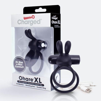 Introducing the SensaXion Charged Ohare XL Black Vibrating Cock Ring - The Ultimate Pleasure Enhancer for Couples - Adult Naughty Store