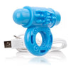 Charged O Wow Blue Rechargeable Vibrating Cock Ring for Couples - Model COW-10 - Intense Pleasure for Him and Her - Adult Naughty Store