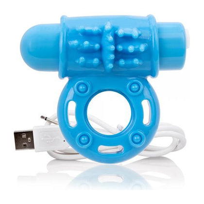 Charged O Wow Blue Rechargeable Vibrating Cock Ring for Couples - Model COW-10 - Intense Pleasure for Him and Her - Adult Naughty Store