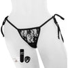 Introducing the Sensuelle Secret Pleasure Lace Panty Vibrator - Model SP-1001B - for Women - Black - One Size Fits Most - Adult Naughty Store