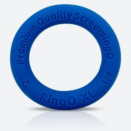 Seductive Pleasures presents the SensaSilk XL Blue Cock Ring - The Ultimate Liquid Silicone Pleasure Enhancer