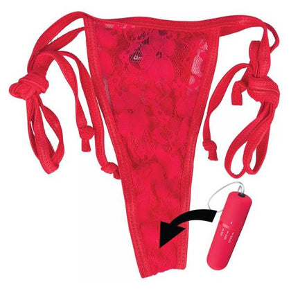 Introducing the Sensation Secrets™ Pleasure Panty Set - Red Lace, Model O-S: A Discreet and Powerful Vibrating Experience for Her Pleasure