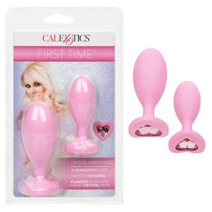 California Exotic Novelties First Time Love Crystal Booty Duo Pink - SE-0004-52-2 - Unisex Anal Pleasure Sex Toy