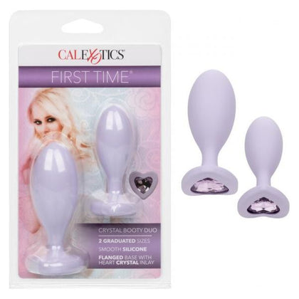 California Exotic Novelties First Time Love Crystal Booty Duo Purple: Silicone Anal Trainer Kit for Couples - Model SE-0004-53-2