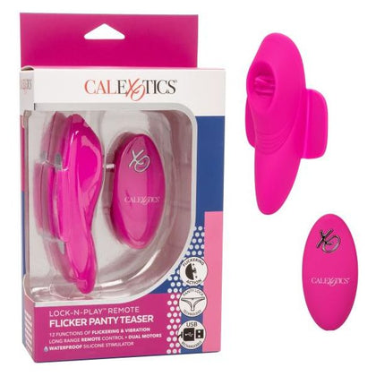 California Exotic Novelties Lock N Play Remote Flicker Panty Teaser - Model SE-0077-58-3 - Women's Vibrating Underwear - Pink