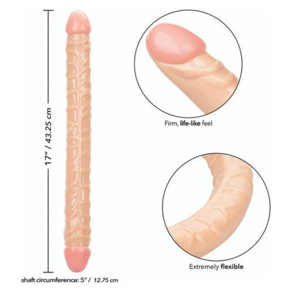 California Exotic Novelties Size Queen 17in Ivory Light Skin Tone Extra Long Dildo - The Ultimate Double Penetration Pleasure for Noble Size Queens