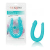 Cal Exotics Silicone Double Dong AC-DC Model 1234 Teal Blue - Unisex U-Shaped Dildo for Dual Pleasure - Adult Naughty Store